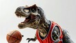 © Sri - Tyrannosaurus Rex Playing Basketball - A Humorous and Creative Image.