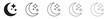 © Maksim - Moon and Star Icons Set. Solid and Line Icons.