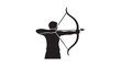 © Ahmed - Silhouette of an archer taking aim with bow and arrow in a focused stance illustration