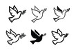 © Smartcare - Flying peace dove vector, bird logo on a white background