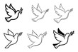 © Smartcare - Dove of peace vector, line art silhouette illustration white background