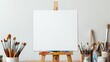 © Anousone - Art canvas mockup, easel, paint brushes, creative studio