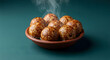 © Farith - Golden Steaming Paniyaram Traditional South Indian Snack in Rustic Clay Bowl