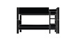 © rabbivay - A minimalist depiction of a black bunk bed showcasing its simple form and design presented as a silhouette high quality professional
