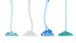 © Krafla - Set of squeezed transparent gels and cream on a white background