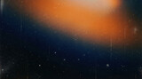 Retro film grain and light leak texture with starry night sky gradient and dust particles