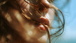 © 卫 李 - Closeup of womans face with sunlit hair
