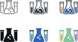 © Александр Михайлюк - Laboratory diagnostics symbol featuring test tubes and a flask representing controlled testing and scientific evaluation,