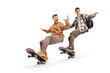 © Ljupco Smokovski - Two cool guys riding skateboards