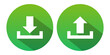 © graphic_arts - Download and upload icons. Vector green icon isolated on white background.
