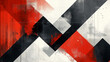 © Tobias - Abstract graphic design with bold red, black, and white geometric shapes creating a dynamic and visually striking composition.