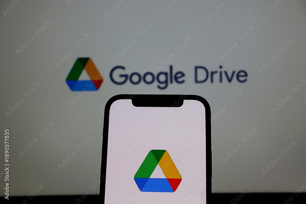 Salvador, Brazil - January 26, 2026: Google Drive logo displayed on a ...