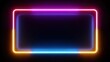 © mila103 - A brightly colored neon rectangular border emits glowing light in hues of pink blue and orange against a dark background enhancing a modern aesthetic.