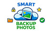 © 4zevar - Smart backup photos cloud storage illustration with security icons