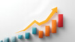 © suldev - Arrow up business growth arrow, concept in arrow graph chart showing marketing sales profit on white background
