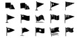© Ninja in Pajamas - Flag icon. Set of black flag icons. Vector illustration. Flag icon collection