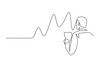 © berkahlineart - One Line Art of a Businessman Looking at a Rising Stock Chart