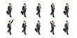 © Bijoy - Isometric businessmen walking in different poses with briefcases a repeating pattern