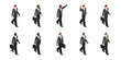 © Bijoy - Isometric illustration of diverse businessmen walking with briefcases in various poses