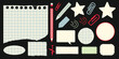 © Bijoy - Stationery elements including pencil paper pushpin and various office supplies