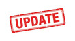 © MIRAJ02 - A rectangular red stamp displaying the word update in bold uppercase lettering signifying change or modification high quality