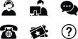 © Tawhida Akter - Simple black silhouette icon depicting a customer service representative wearing a headset