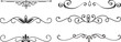 © MR Vector Store - Set of black decorative line dividers with simple vintage ornaments and geometric vector designs.divider marker sketch doodle vector lines set element.set retro decorative page dividers design