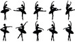 © nasir - A group of ballet dancers in various poses on white background