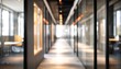 © Joseph - Blurred office hallway with glass walls and neutral colors creates a sense of space. Professional photos for backgrounds for text, banners, posters, and web displays. High quality. High quality