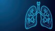 © Moon Guy - Digital illustration of the human respiratory system lungs with intricate wireframe anatomy on a blue background