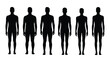 © MDSAEEM - A row of six identical black silhouettes representing human figures standing in profile
