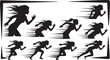 © ShapeRift - Silhouettes of women running in motion with dynamic movement