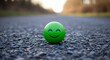 © Shahbaz - Green smiley face on a rocky road with a blurred background