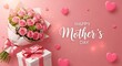 © Saiful Islam B - Happy mother's day greeting card with pink roses and gift box
