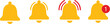 © Vector studio - Notification bell icon set. Alarm symbol. Incoming message symbol. Bell for subscribe, alarm and push chat alert. New notification, reminder