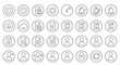 © tofajjol studio - Circular outline user interface icon set with settings, files, notifications and profile symbols vector illustration