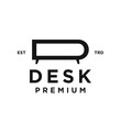 © alpha - Minimalist Desk Logo Design with Stylized Letter D Icon for Furniture and Office Branding