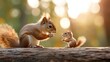 © Larisa AI - A heartwarming moment between a parent squirrel and its playful offspring in a serene forest setting, capturing the essence of nature, family dynamics, and nurturing care in wildlife.