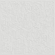 © Elmar - Seamless 3D embossed pattern of architectural geometric forms. Minimalist white on gray isometric textured composition with emboss textured arches, cubes and stairs in a continuous line art style.