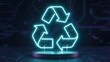 © Cantik - Vibrant luminous recycling symbol amidst a dark futuristic circuit board for sustainable