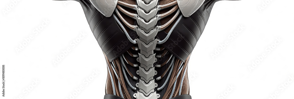 Spine rib torso anatomy muscle skeleton back vertebra exoskeleton ...