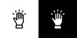 © Redemption_art - Raise Hand icon concept with flat Black White Background. Vector illustration.