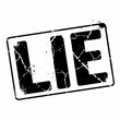 © joloARTO - Grungy rubber stamp graphic proclaiming 'LIE' with distressed texture, symbolizing falsehood and deception.