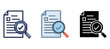 © supplement - Document review icons with magnifying glass and checkmark