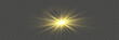 © LILIIA SMIRNOVA - 5Bright sunlight with glare. Golden flash vector. Sun rays. Glare from the sun, dawn, light effect.