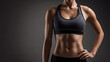 © SuperGlück - Fit person shows toned body in workout attire under studio lighting