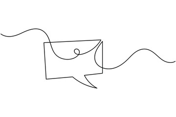 Naklejka na meble Speech bubble continuous one line art icon for modern communication concepts