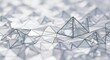 © Latif - A surface of interlocking geometric triangles and pyramids featuring varied light reflections and a shallow depth of field