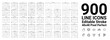 © robivan - 900 thin line icons set. Big package of modern minimalistic pictograms for mobile UI UX kit, infographics and web sites. 48x48 pixel perfect. Business, web, sport, hands, energy and other signs