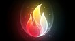 © kayoom - Vibrant flame symbol with gradient colors and sparks